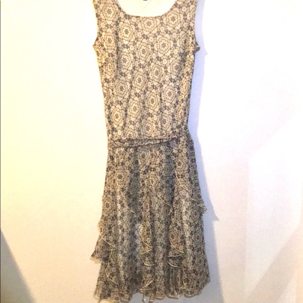 CHADWICKS Sleeveless Lined Ruffle Dress